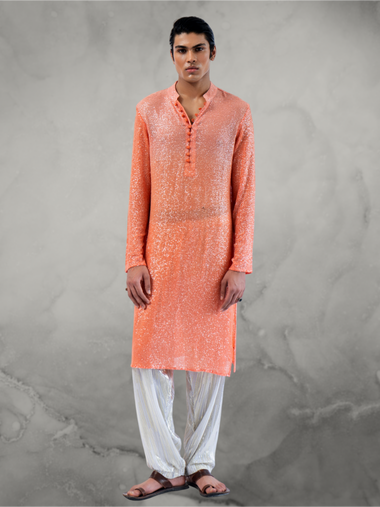 Sequin Orange Ombre Kurta