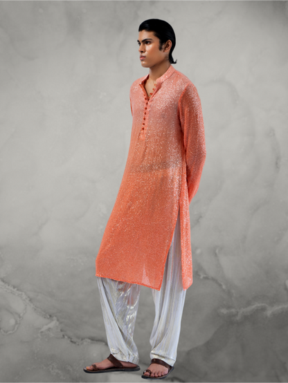 Sequin Orange Ombre Kurta