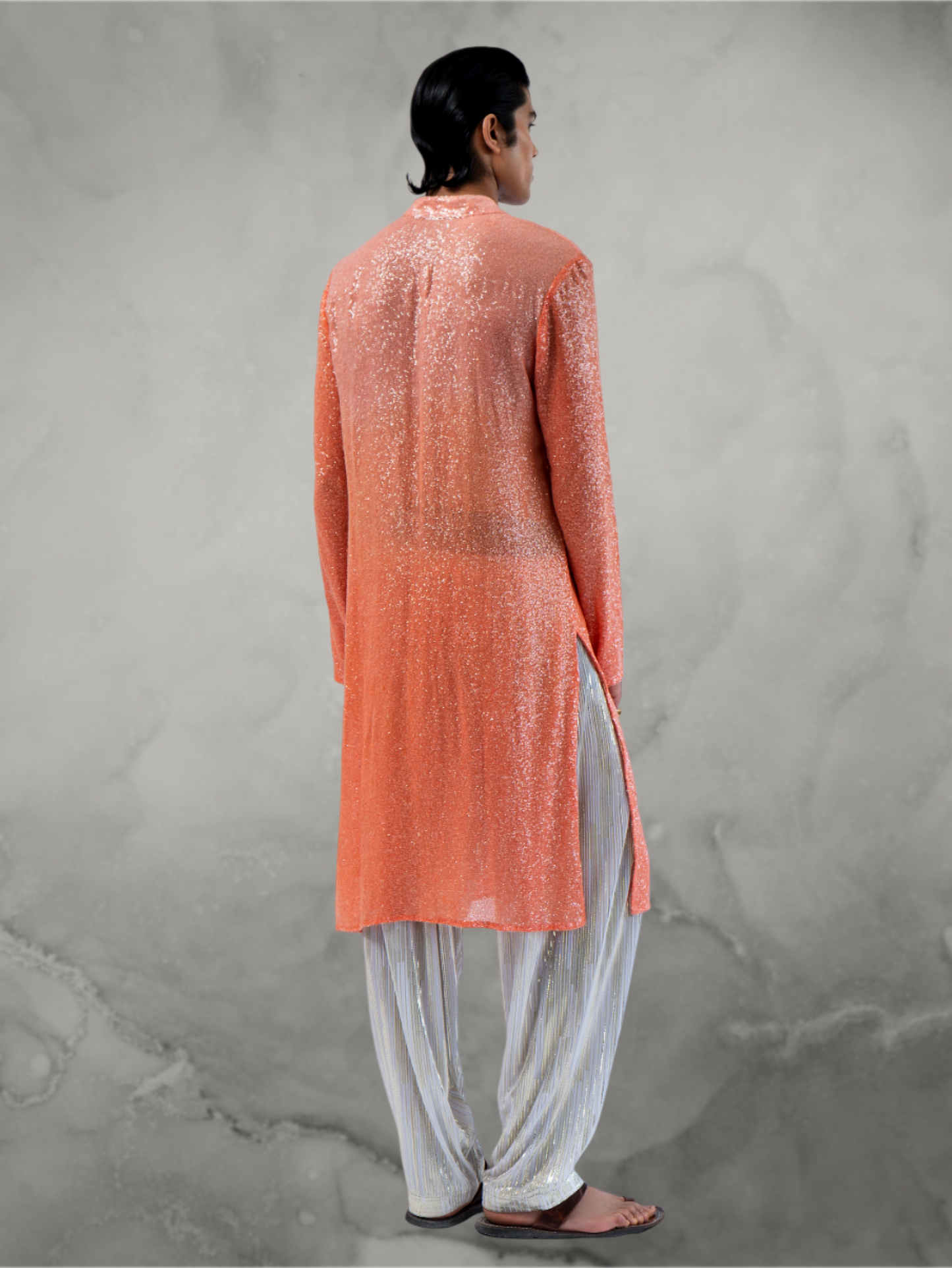 Sequin Orange Ombre Kurta