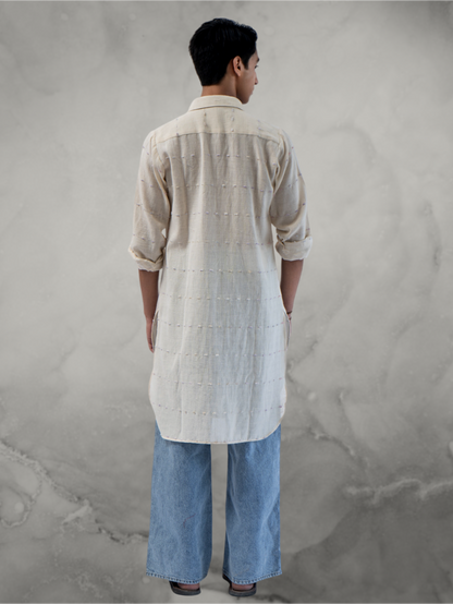 Dot Cotton Pathani Kurta