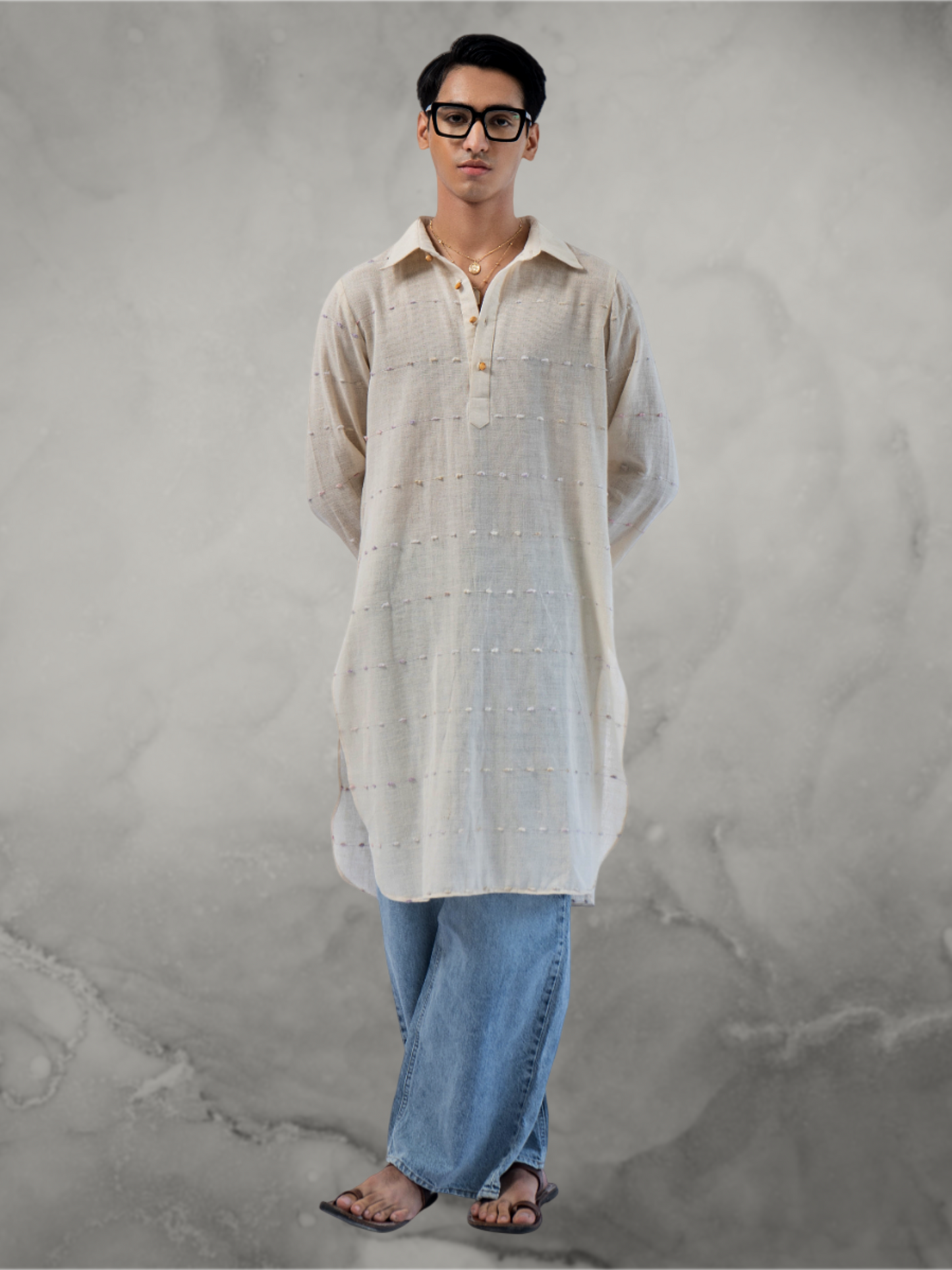 Dot Cotton Pathani Kurta