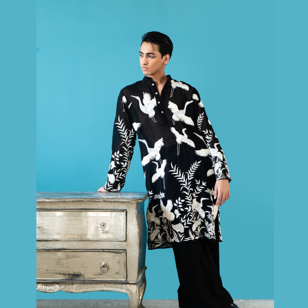 designer kurta black